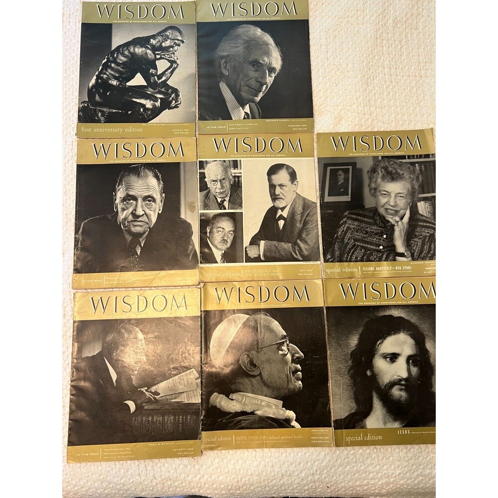 Vintage WISDOM Magazine Lot of 8 (1957–1960s)